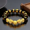 Natural Obsidian Buddha Bead Armband för män Kvinnor Pixiu Armband Feng Shui Jewelry247K