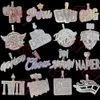 Master Rocks Jewelry Sterling Sier Custom Letter Iced Out VVS MISSANIT PENDANT