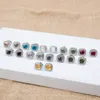 Orecchini a bottone geometrici di moda con intarsio Orecchini con pietre di zircone quadrato multicolore Tendenze Orecchini per donne Gioielli eleganti 231215