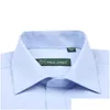 Camisas de vestido masculinas atacado - Mens de mangas compridas francês manguito sólido camisa de colarinho espalhado mistura de algodão clássico ajuste smoking cufflink d dhreb