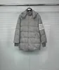 Winter Duck TB Medium Length Down with Four Bar Hooded Jacket Unisex Casual and Versatile