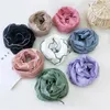 Scarves Headscarf Female Scarf Soft Solid Color Pleated Embossed Small Shawl Cotton Linen Triangle Autumn