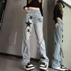 American New Micro-La Jeans Kobieta Y2K moda moda hip-hop trend haruku styl joker wysoki talia luźne szczupłe spodni na szerokości nogi