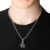 Neues Produkt Vintage Cool Antique Silver Personalisierte Männer Skelett Handanhänger Schmuck Halskette