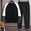 Survêtements pour hommes Arrivée Super Large Mode Contraste Baseball Veste Printemps Automne Set Pantalon de survêtement Plus Taille 4XL6XL 7XL 8XL 9XL 10XL 231216