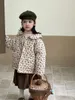 Down Coat Korean Girl 2023 Baby Cotton Jacket Winter Doll Collar Plush Thicked Floral Children's