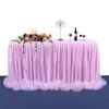 Table Skirt 183x77cm Table Skirts Birthday Tulle Wedding Party Tutu Tulle Baby Shower Wedding Party Home Decor 231216