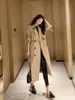 Women's Jackets Turn Down Collar V Neck Double Breasted Trench Coat Women Winter Clothes Women with Belt Korean Style Casual Slim Windbreaker 231215