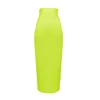 Dresses Women Candy Color Sexy Neon Green Pink Orange Yellow Pink Knee Length Midi Bandage Skirt 2021 Designer Pencil Skirt Faldas 78cm