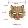 Forniture per feste Maschera da leone Mezza faccia Fornitura decorativa Durevole 3D per costume adulto in schiuma PU in maschera di Halloween