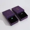 Charm 24pcs Square Jewelry Packaging Box 9*7cm Purple Paper Necklace Ring Earrings Bracelet Gift Box for Valentine's Day High Quality