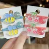 Haarschmuck 2PCS Set Farbe Cartoon Kirsche Biene Schmetterling Langes Gummiband für Mädchen Niedliche Fee Fancy Pferdeschwanz Gummibänder Mode Geschenk