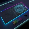 Mouse Pads Wrist Rests Mouse Pad Bitcoin med RGB Laptop Mat Desk Carpet Gamer Accessories Tangentbord Datorbord Deskpad Mousepad PC Anime Mausepad J231215