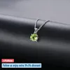 Hangers Hutang Peridot Sier Hanger Ronde 6mm Echte Groene Edelstenen Solid Sterling Sier Ketting Fijne Eenvoudige Elegante Sieraden