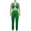 Women's Two Piece Pants Sexy Sets Birthday Club Outfits For Women Co Ord Set Sleeveless Crop Top And Pencil Suit Matching Wholesale