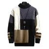 Maglioni da uomo Maglione abbinato ai colori pullover da uomo a maniche lunghe maglione casual all-in-one 231215
