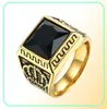 Mature Men039S Symbol of Rights and Identity Solitaire Flat Rings Vintage 18K Gold rostfritt stål rött zirkon dominerande desig2132568