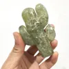 Estatuetas decorativas atacado pedra de chakra natural esculpida à mão cacto verde artesanato de cristal para decorações zx