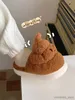 Slipper Funny Feces Cotton Home Slippers For Men And Women 2023 Winter Couples Fun Stool Plush Household Shoes R231216