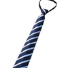 Bow Ties zamek błyskawiczny dla mężczyzn 48 8 cm leniwy biznes formalny sukienka zużycie paska w kratę druk szyja jacquard krawat akcesoria