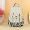 Mochilas escolares Top Venda National String Apliques Mulheres Shopping Backrack! Nice Bohemian Prints Multi-zíperes Backruck Canvas Ladt Mochilas