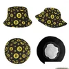 Berets Berets Criptomoeda Crypto Money Bucket Hat Beach Hatwear Coisas Pesca Cap para Esportes Ao Ar Livre Uni Sessão Leve Drop D DHI9F