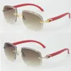 Металлические деревянные солнцезащитные очки без оправы для мужчин и женщин с красными деревянными грушевидными очками для лица UV400, многоцветный выбор линз, 18-каратное золото, мужской и 344s
