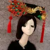 Women Cosplay Alloy Rhinestone Headwear Luxury Chinese Knot National Ancient Costume Wedding Head Wear Tassels Hair Accessories