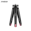 アクセサリーAndoer Mini Tripod Handheld Travel Desktop Camera Stand Holder Aluminum Alloy for Canon Nikon Sony DSLR for iPhone Xスマートフォン