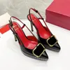 Women Sandals Designer Dress Shoes Satin Platform High Heels Fashion Pointed Banquet Rhinestone Metal Button Decoration 15CM Sexy Party Shoe Size 35-41