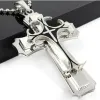 Mode personnalité homme croix collier 14K or blanc croix bijoux christianisme pendentif colliers pour hommes fête anniversaire cadeau