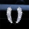 Stud Earrings For Women Delicate Feather & Leaf Shaped Silver Gold-Colour Party Daily Gift Fashion Jewelry233Y