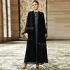 Ropa étnica Kimono Musulmán Borla Cuentas Abiertas Abaya Cardigan Vestidos de mujer Turquía Kaftan Árabe Eid Ramadán Túnica islámica Femme Jalabiya