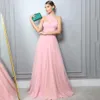 2024 Nouvelle Arrivée Rose Soirée Pageant Robe Une Épaule Pletas A-ligne Tulle Formelle Robes De Soirée De Bal Femmes Robe De Soirée Robes de fiesta