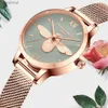 Montres femme Hannah Martin 2023 nouvelles femmes montre de luxe or Rose 31mm classique décontracté fille robe montre Bracelet ensemble 3D gravé abeille cadran horloge L231216