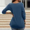 Blusas femininas verão diário impressão o pescoço topos três quartos manga redonda camiseta impressa flor solta lado divisão blusa túnica