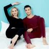 Men's Thermal Underwear Zoulv Couples In Winter Autumn Clothes Long Pants Women's Double-sided Wool And Set Youth T-shirt