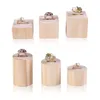 Jewelry Pouches Wooden Engagement Ring Box Solid Single Slot Round Square For Proposal Wedding Ceremony Gift