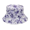 Berets Floral Print Fisherman Hat Fashion Casual Basin Frauen Doppelte Eimer