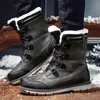 Boots Quilted Snow Boots Men Winter Super Warm Waterproof Mountain Waterproof Shoe High-quality Genuine Leather Martin Plus Size47 231216