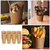 Gobelets jetables pailles frites Snack papier porte-aliments conteneurs porte-charcuterie pop-corn noir fournitures frites compactes utilisation quotidienne