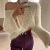 女性のセーターハラジュクスイートフェイクミンクヘアセーター