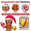 Décorations de Noël Glowing Gonflable Gingerbread Man LED Noël Blow Up Yard Ornement pour la décoration de jardin de fête intérieure extérieure 231216