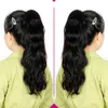 合成ボディウェーブブラシをかけたポニーテールヒューマン髪ブラジルのレミクリップ女性アリババ150g 2 comb 231215