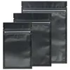 Tailles assorties mat clair noir noir fermeture éclair sacs 100 pièces PE plastique plat Ziplock paquet sac 201022262W