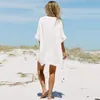 Stroje kąpielowe 2021 Cover Up Botton White Beach Sarong Bikini Cover Up Bathing Suit Women Beachwear Swimsuit Up Pareo Tunik