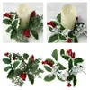 Decorative Flowers Pillar Candle Rings Wreath Berries Holder For Tabletop Party Wedding