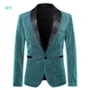 Men's Suits Glitter Blazer Men Silk Sparkle Mens Dress Blazers Club Stage Clothes Performer Suit Green