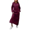 Casual Dresses Women's Loose Hooded Long Dress Padded Sweatshirt Fashion Halter Neck Maxi Summer For Women