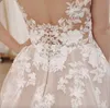 2023 Gorgeous Wedding Dresses Bridal Gown V Neck Straps Sleeveless Tulle A Line Lace Applique Custom Made Sweep Train Plus Size Country Beach vestido de novia